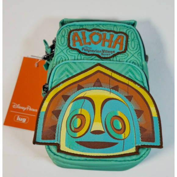 2025 Disney Parks Polynesian Resort Tiki Maui Lug Mini Skeeter Crossbody Bag NEW - Picture 1 of 4